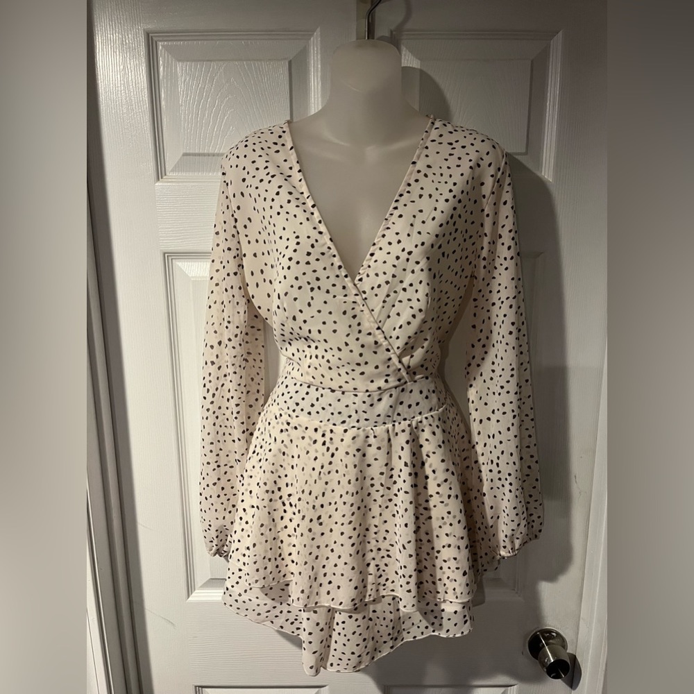 B&W Polka Dot Stylish dress - Picture 1 of 8